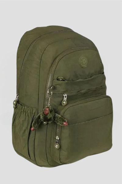 Catwins Khaki Waterproof Crinkle Fabric Unisex School Backpack - Middle School High School 1630