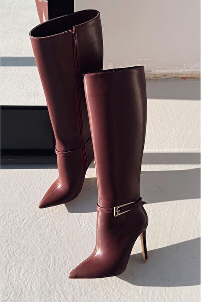 I Love Shoes Γυναικείες μπότες Eswod με ματ δερμάτινη αγκράφα με λεπτομέρειες...