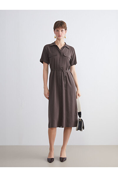 LC Waikiki Beli Kuşaklı Gömlek Elbise