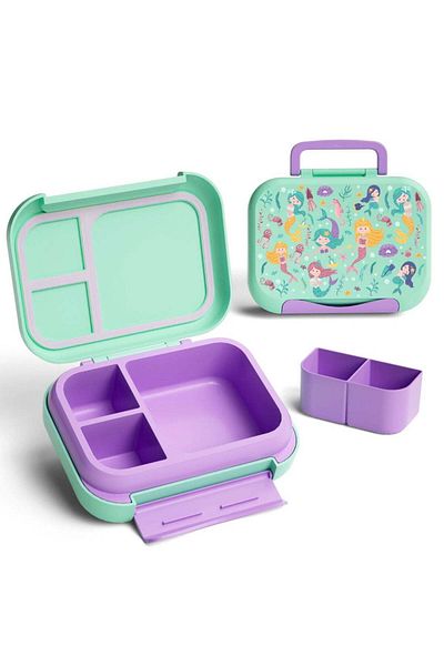 Snack Attack Kids Bento Lunch Box – Leakproof Food-Grade Lunchbox with Convertible 3 to 5 Compartm