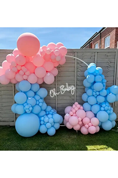 Çemrek Süs Parti Pembe MAvi Cinsiyet Balon Zinciri Seti 100 lü