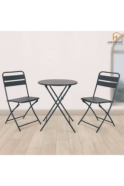 Al Saada Home Limited Quantity Tea Table Set - 2 Chairs - Dark Green