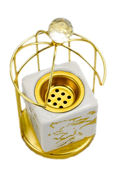 Generic Artistic Decorated Incense Holders With Golden Base, Charcoal Incense Burner, Incense Stick Holder,