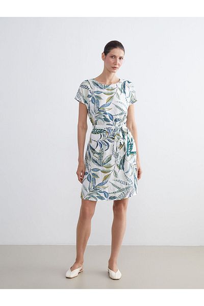 LC Waikiki Quality Parts from Celebi Store |   Crew Neck Floral A-Line Dress