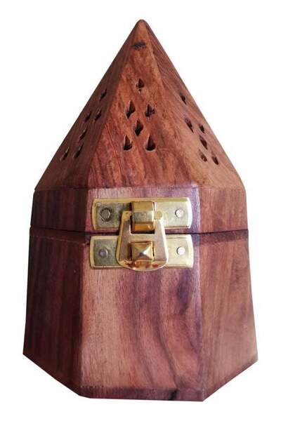 Generic حامل مبخرة خشبي بني 15 × 8.5 سم