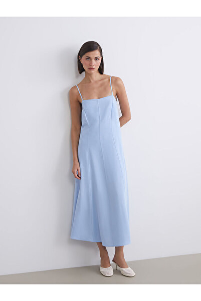 LC Waikiki فستان مصنوع من مزيج الكتان بياقة مربعة من UZG STORE لمحبي الأناقة