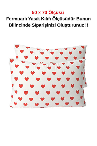 Navessa Home Collection Red Heart Elastic Sheet Set | Sheet + Pillow | Single, Double Suitable for Any Bed