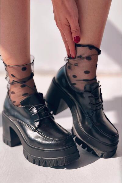 I Love Shoes Sapetos Γυναικείο Loafer με Χοντρή Σόλα και Τακούνι, Μαύρο Ματ Λ...