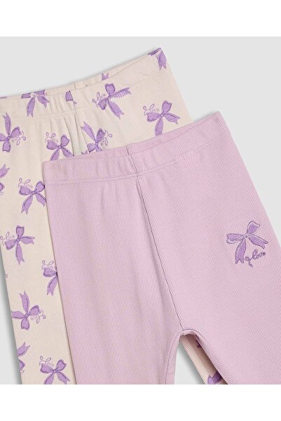 R&B 2 Pack Printed Leggings with Elastic Waist