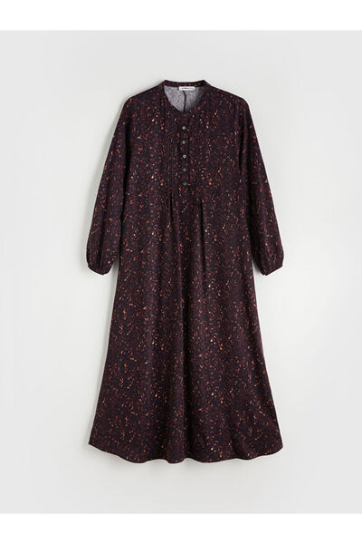 LC Waikiki Kirmizi Bisiklet Yaka Desenli A Kesim Elbise