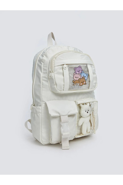 LC Waikiki Lcw Accessories Ecru Multi-Compartment Girl's Backpack