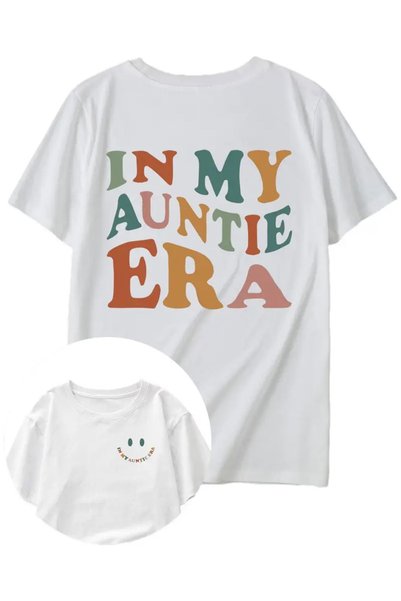 AEMİ Unisex in My Auntie Era Printed Oversize Crew Neck T-Shirt