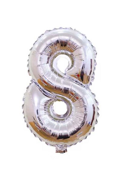 Generic Little Lolo Number 8 Foil Balloon – Large 40 Inch – Gold or Silver