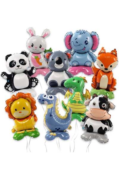 Generic 9PCS Balloons Animals, Aluminum Foil Balloon Animal Balloons Birthday Kids Balloons Set Birthday Bal