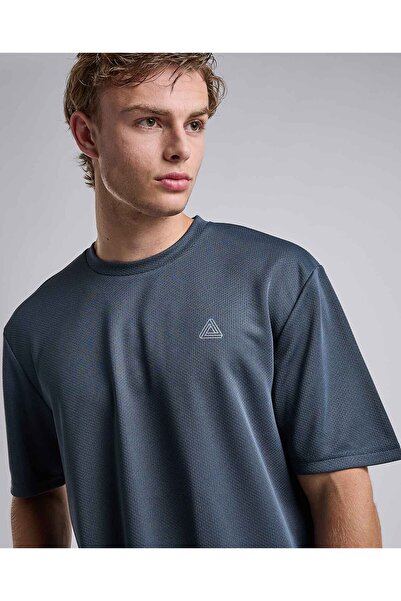 R&B Logo Detail Active T-Shirt with Short Sleeves