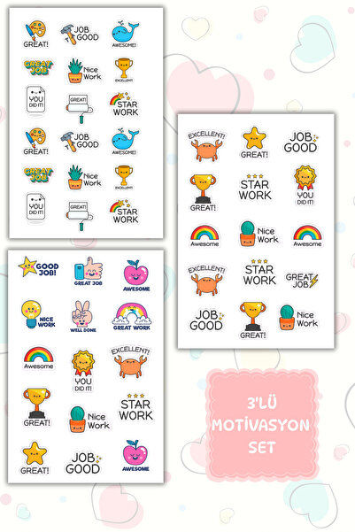 birikiyedi En Favori İngilizce Öğretmen Sticker Seti Öğrenci Ödül/Ödev Sticke...