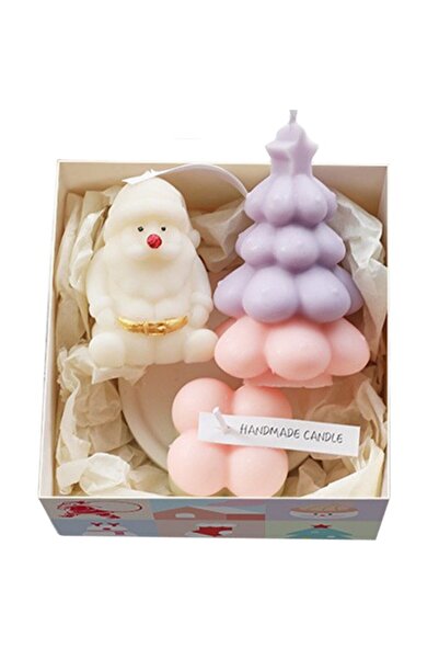 Flippy Lumânări parfumate de Crăciun, cutie cadou tip flippy, 3 lumânări de aromaterapie, 11 x 11 x 7,5 cm, roz mov