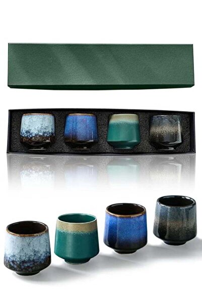 Generic Set of 4 Double Walled Espresso Coffee Cup Multicolour 220ml