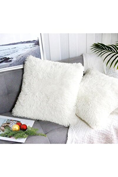 Generic مجموعة من قطعتين من أغطية الوسائد المزخرفة الفاخرة المصنوعة من الفرو ...