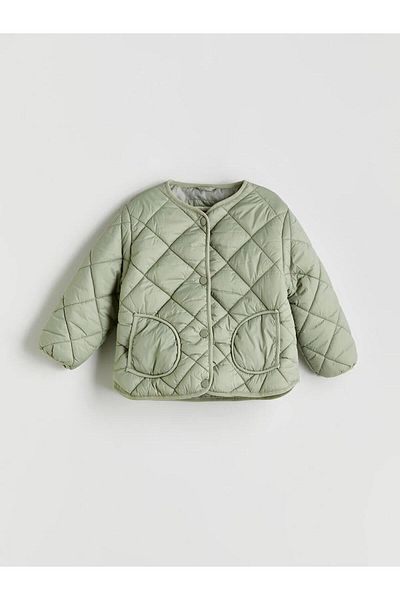 LC Waikiki Lcw Crew Neck Quilted Patterned Girl's Coat (W5)