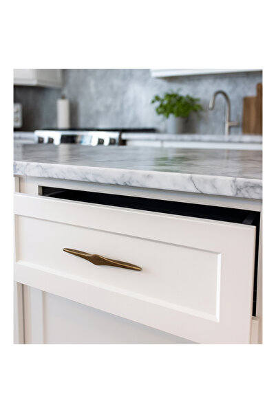 Badem10 Mâner din metal galben antic Olivin 96 mm - 9,6 cm Sertar de mobilier Dulap de bucătărie Mânere dulap Mâner