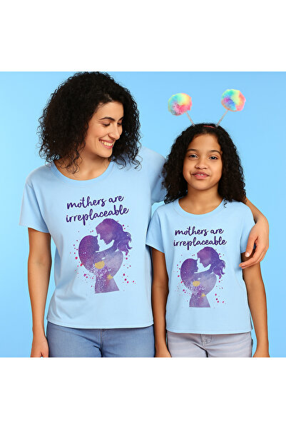 SVART WEAR Set de tricouri combinat pentru mamă, mamă, fiică, bumbac 100% tricou Twin (PRET PENTRU UNUL)