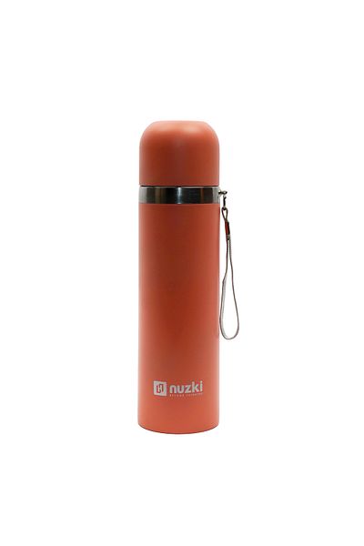 nuzki Stainless Steel Water Bottle 500ml Steel Vacuum Insulated Flask Black Color