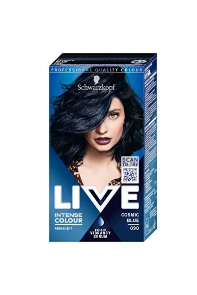 Live Vopsea de păr permanentă Schwarzkopf Live, 90 Cosmic Blue, 142,5 ml