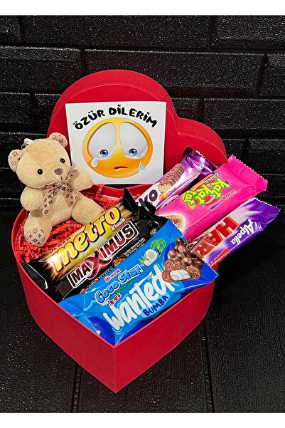 İdalin Concept Sevgiliye kız arkadaşa Ozur Hediyesi Kalp Kutuda Tatlı Mini Ay...