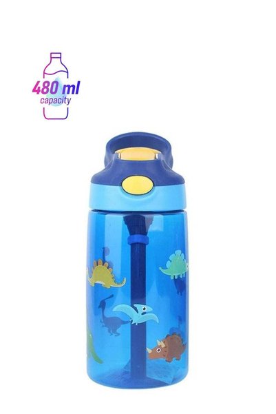 Generic Drinking Bottle, Kids Water Bottle with Flip Straw, Flexible Carry Ha...
