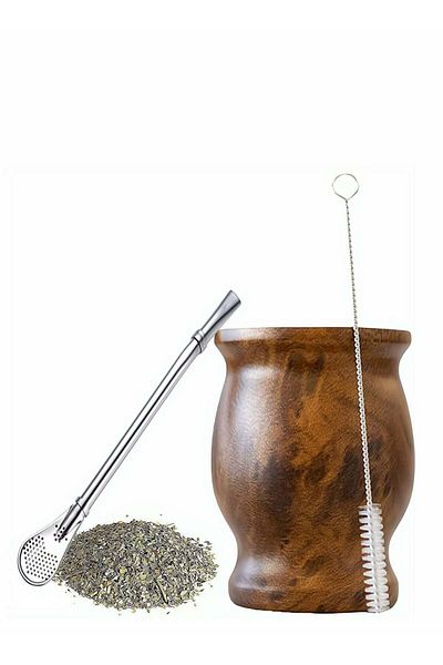 Generic KASTWAVE Yerba Mate Tea Cup, Stainless Steel Double Walled Easy Wash Household Insulation Cup, Mate