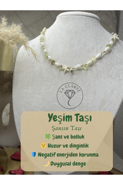 La Clarte Kadın Yeşim Taşı Detaylı Deniz Kabuğu Kolye