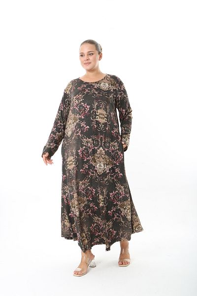 XL Modam Women's Lycra Viscose Multi-Colored Patterned Plus Size Dress
