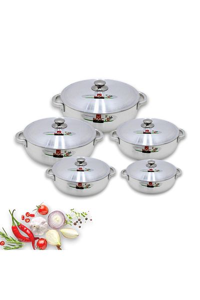 NMC 10-Pcs Aluminum heavy weight Cookware Set -Size (20-24-28-32–34 cm)