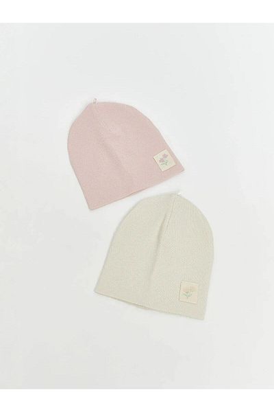 LC Waikiki Lcw Baby Flower Embroidered Baby Girl Beanie 2-Piece (W5)