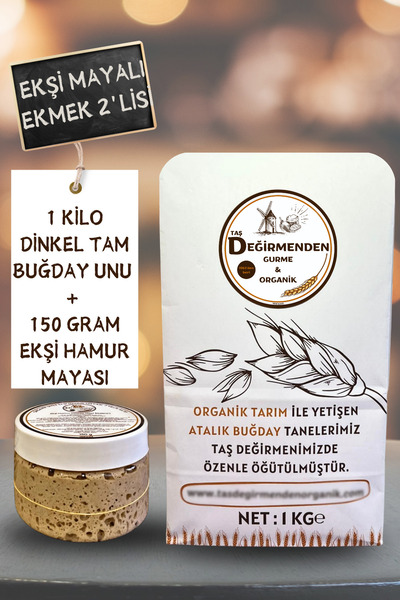 Taş Değirmenden Organik Organik Atalık Dinkel Spelt Kızıl Tam Buğday Unu - Siyez Ekşi Hamur Mayası