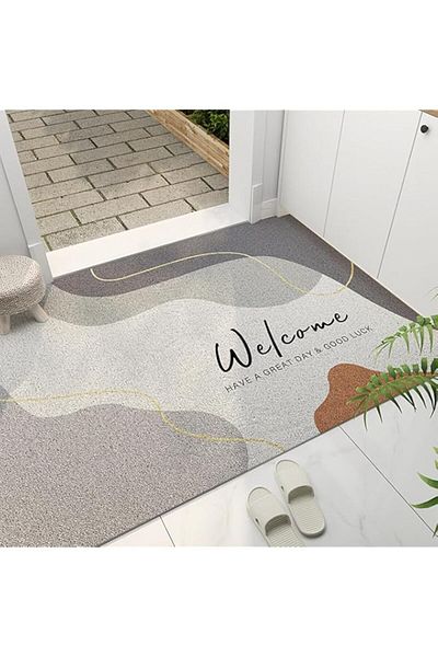 Generic X spring Door Mat, 60×90cm Mud Scraper Welcome Mat, Non-slip Natural Rubber Front Door Mat, All Sea