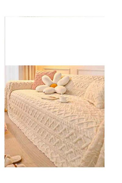Generic BAIG Thickened Plush Sofa Throw Blanket Dust Anti-cat Scratch Universal Sofa Blankets Sofas Towel f