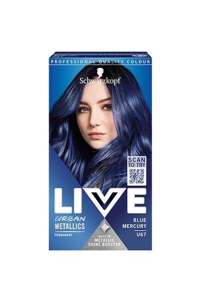 Schwarzkopf Permanent Hair Dye Live Color Urban Metallics U67 Blue Mercury, 142.5 ml