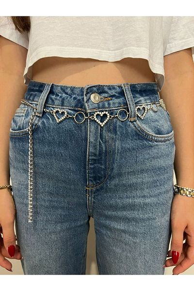 Eksibir Heart Chain Belt Women's Belt Dress Belt Trouser Belt