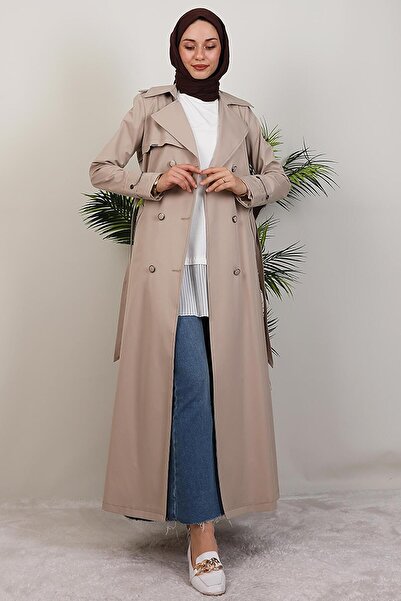 GİYZAMİLA Algın Trench Coat Cream