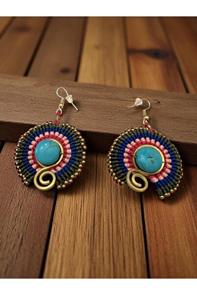 Bo Takı ve Aksesuar El yapımı dığal taşlı kolye ve küpe set