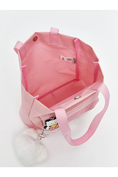 LC Waikiki Lcw Accessories Pink Printed Girl's Shoulder Bag with Transparent Pocket