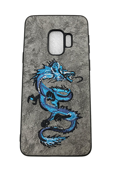 OEM Husă compatibilă cu Samsung Galaxy S9, Dragon brodat pe imitație de piele...