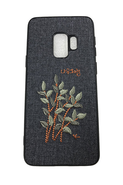 OEM Θήκη συμβατή με Samsung Galaxy S9, κεντημένη με μπαμπού σε απομίμηση δέρμ...