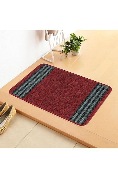 Generic BEDSPUN Anti Slip Floor Door Mat in Home Kitchen Office Entrance Mats (38x58 cm), Red, Nylon