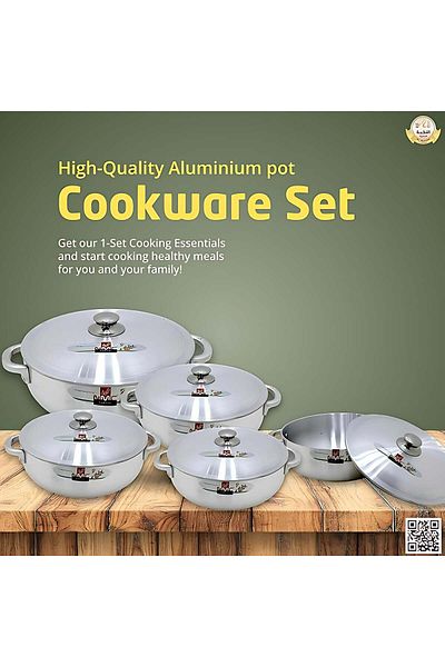 NMC 10-Pcs Aluminum heavy weight Cookware Set -Size (20-24-28-32–34 cm)