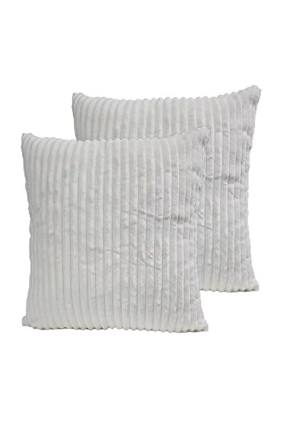 Generic غطاء وسادة مخطط ناعم من Smart Choice باللون البيج (45 × 45 سم، قطعتان...