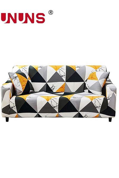 Generic UNUNS Printed Stretch Sofa Cover Couch Covers Slipcovers for 3 Cushion Couches Elastic Universal Fu