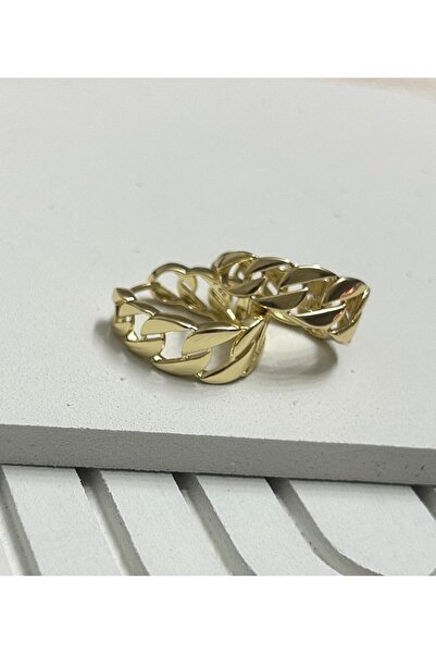 juleeco Kalın Zincir Desen 14 K Renginde Rodyum Kpalama XP Küpe(1,7x2 cm)